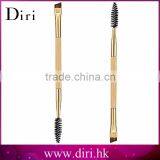 Customized Design Bamboo Handle Double Sided Makeup Brush with Eyebrow Brush