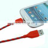 2015 Wholesale Colorful Micro Usb Cable for Blackberry/HTC/Samsung,2M 6FT Fabric Nylon Braided Micro Usb Cable(white) thumbnail-5