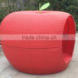 2016 Newest Outdoor Rattan Furniture Distinct Red Apple Round Sunbed thumbnail-3