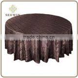 132" Round Bronze Pintuck Tablecloths thumbnail-1