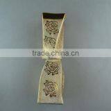 Beautiul Golden Porcelain Type Vase With Flower Design thumbnail-1