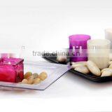 Square Beautiful Glass Candle Holder With Decorative Plate thumbnail-1