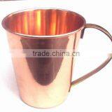 BPA FREE SMOOTH MOSCOW MULE 100% COPPER TAPER MUG WITH BRASS HANDLE thumbnail-3