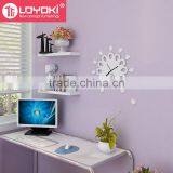 Home Wall Decorative Creative Design Wall Mount Wooden Clock Carving Flower Decorative Wall Clock thumbnail-4