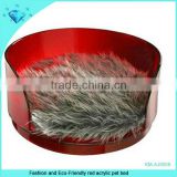 Fashion and Eco-Friendly red acrylic pet bed