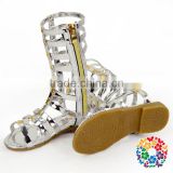 2017 Fancy kids knee high gladiator summer sandals baby seqin sandal for girls
