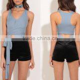 Latest Design Sexy Lady Tie up Top Summer Fashion Tops for Women thumbnail-1