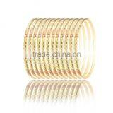 4 MM Three Tone Plated Designer Diamond Cut Bangles thumbnail-1
