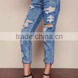 MGOO Popular Women Teaspoon Baggies Jeans Pants For Women In Cobain With Holes Tore Up Muslim Pants thumbnail-4