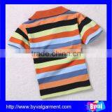 OEM High Quality Cotton 180g Orange Kids Striped Short Sleeve Polo Shirt thumbnail-5