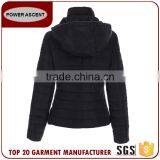 Hot Design Women Stand Collar Metal Zipper Hoody Padding Jacket thumbnail-4