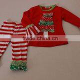 Wholesale Baby Sweet Christmas Tree Pattern Bounique Ruffle Kid's Outfit Set for Baby thumbnail-2