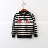 2-8 Years Wholesale 2017 New Autumn Cotton Knitting Embroidery Stripe Bird Kids Girls Coats thumbnail-5