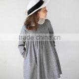 High Quality Autumn Winter Checkered Tweed Dress Long Sleeve Girls Wool Dress 3-5 Year Old Girl Dress thumbnail-2
