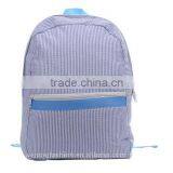 Novelty Fashion Striped Monogrammed Seersucker Backpack thumbnail-3