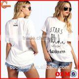 Wholesale Round Neck Short Sleeve Elongated t Shirt Women Print t Shirt thumbnail-1