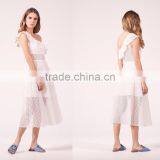 NEW DESIGN Ruffle at Sleeve and Neck Women Sexy Asymmetry Asymmetric Dress thumbnail-3