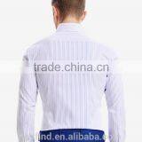 100% Cotton Classic Fit Stripe Long Sleeve Mens Shirt Pocket Style for Oem thumbnail-2