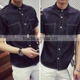 Short Sleeve Shirt Retro Plus-size Half Sleeve Lining Cowboy Clothing thumbnail-3