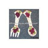 2 PC Kitchen Wall Plaque, Cutlery Set, Ceramic Fork and Spoon thumbnail-1