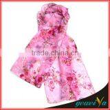 Chiffon Pink Flower Printing Hot Arab Hijab Muslim Fashion Scarf thumbnail-1