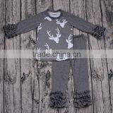 Yawoo Deer Patterns Grey Cotton Clothing Girls Fashion Clothing Kids Clothing Clothes