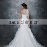 Wholesale Elegant A-line Sweetheart One Shoulder Lace Wedding Gown With Long Sleeves Wedding Bridal Dress AS284 thumbnail-2