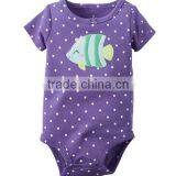 Wholesale 100% Organic Cotton Baby Girl Boy Short Sleeve Bodysuits thumbnail-6