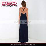 Elegant Chiffon Crissrossing Back Triangle Bodice V-neck Pintucked Waistline Maxi Dress thumbnail-2