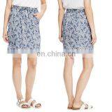 2015 Fashion Mature Women Abstract Print Denim Track Mini Skirt thumbnail-1