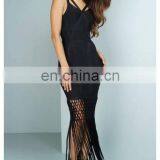 New Fashion Women Bandage Dress Mature Ladies Modest Sexy Tassel Dress thumbnail-5