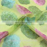 Popular Jewelry Hot Fix Rhinestone Silk George Printed Silk Georgette Fabric