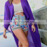 Purple Boho Kimono for Women thumbnail-1