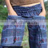 Harem Gypsy Genie Aladdin Pants Secret Santa Om Aum Blue Yoga Cotton Boho pant Gypsy Hippie Baggy Pants Afghani Unisex wholesale