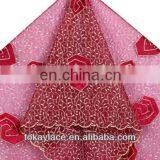 2013 New Arrival Red French Lace and Velvet Fabric for Wedding and Party thumbnail-1