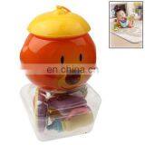 6 Different Plastic Baby Waggles Ring / Handbell Rattle Toy With Cute Bear Plastic Pot Packing