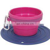 Custom Logo Travel Portable Collapsible Blank Silicone Pet Dog Bowl thumbnail-3