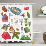 Unique High Quality Fabric No Liner Needed Printed Shower Cutains thumbnail-1