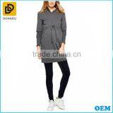 High Quality Custom Autumn Pregnant 100 Cotton Grey Long Style Cotton Maternity Hoodie thumbnail-1