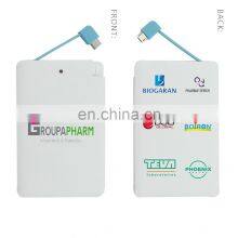 Slim 2500mAh Power Bank Self Charging Cable Card Usb Power Charger thumbnail-1