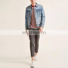 Wholesale China Suppliers New Design European Style Bomber Custom Denim Jacket For Men thumbnail-4