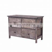 Sideboard Chest of Drawers 4 Drawers Wood Grey White Urban Style Entrance Bedroom thumbnail-3