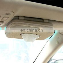 Hot sale Car Napkin Holder Hanging Tissue Box Auto Sunshade Storage Boxes Microfiber Leather Sun Visor Tissue Paper Holders