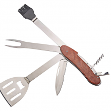 Multifunction BBQ Tools -Knife,Spatula,Silicone Basting Brush,Fork,Jar Opener and Wine Cork Screw thumbnail-2