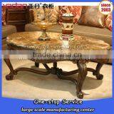 Luxury Modern Wood Marble Top Coffee Table thumbnail-3