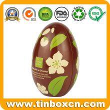 Christmas Oval Chocolate Tin Can Tin Box With Embossing and Metallic Printing Effect thumbnail-4