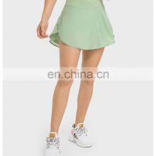 Blank Custom Logo 2-In-1 Ladies Workout Running With Pockets Golf Tennis Mini Skirt Apparel Women Gym Yoga Sports Wear thumbnail-2