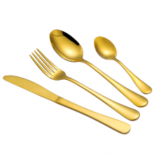 High Quality Wholesale Rainbow Flatware Classic 4 Pieces Gold Stainless Steel Cutlery Set thumbnail-2