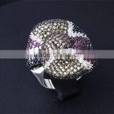 Grand Luxury Multi Color Snake Design Chunky Jewelry Bijoux Cocktail Party Ring thumbnail-5
