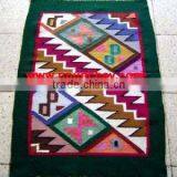 Woven Wool Tapestry / Woven Wool Rug / Woven Wool Wall Decor 33x22" Peru thumbnail-1